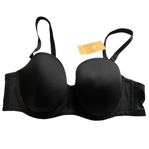 𝅺wingslove Full Figure Strapless Underwire Multi-way Contour Bra Black 44C - Picture 6 of 9
